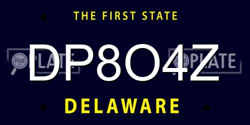 DP8O4Z Delaware License Plate