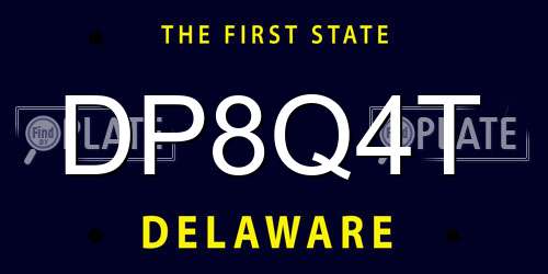 DP8Q4T Delaware License Plate