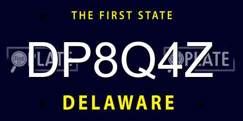 DP8Q4Z Delaware License Plate
