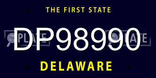 DP98990 Delaware License Plate