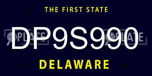 DP9S990 Delaware License Plate