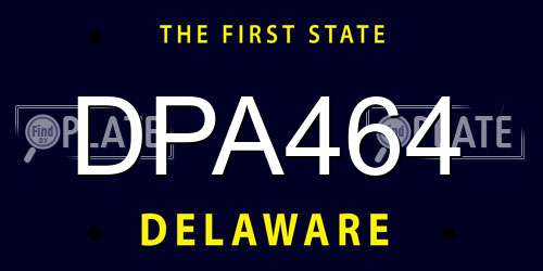 DPA464 Delaware License Plate