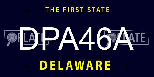 DPA46A Delaware License Plate