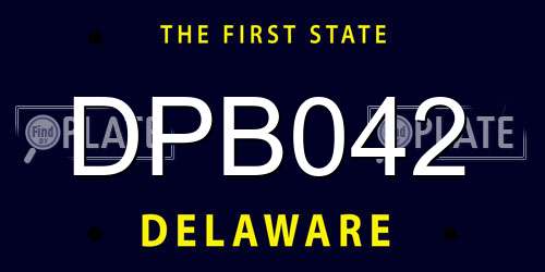 DPB042 Delaware License Plate