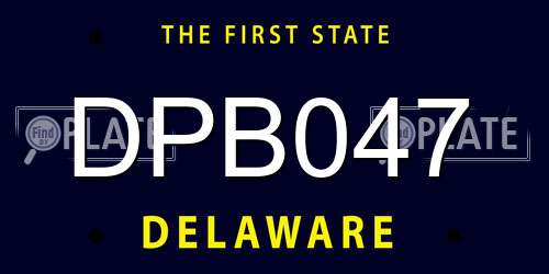 DPB047 Delaware License Plate