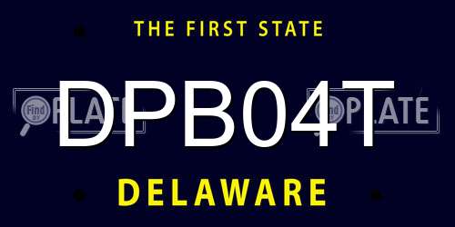 DPB04T Delaware License Plate