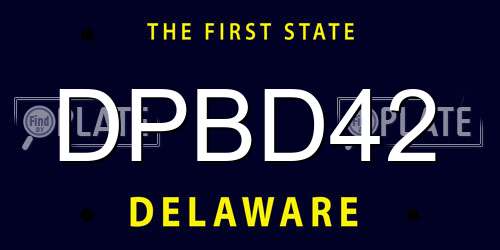 DPBD42 Delaware License Plate