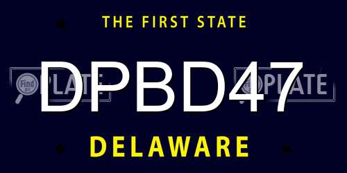 DPBD47 Delaware License Plate