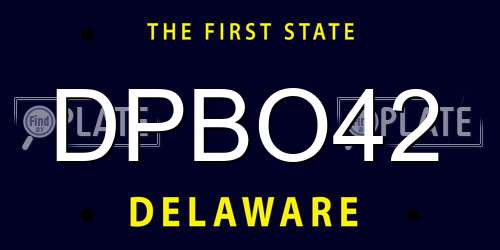DPBO42 Delaware License Plate