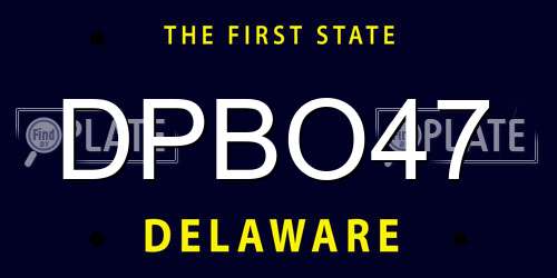 DPBO47 Delaware License Plate