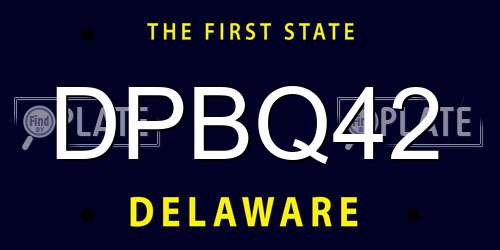 DPBQ42 Delaware License Plate