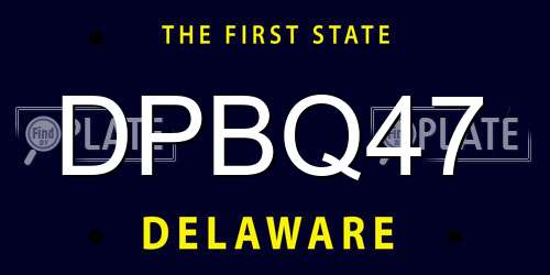 DPBQ47 Delaware License Plate