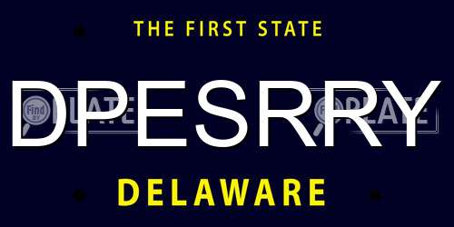 DPESRRY Delaware License Plate