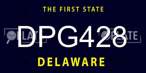 DPG428 Delaware License Plate