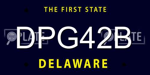 DPG42B Delaware License Plate