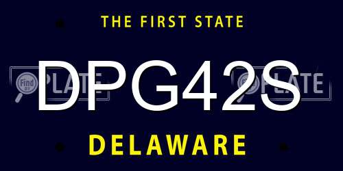 DPG42S Delaware License Plate