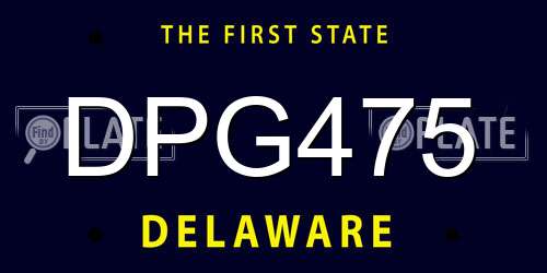 DPG475 Delaware License Plate
