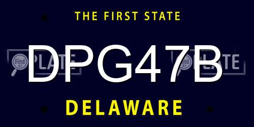 DPG47B Delaware License Plate