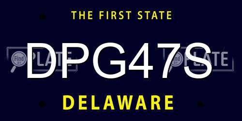 DPG47S Delaware License Plate