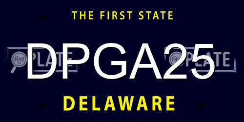 DPGA25 Delaware License Plate