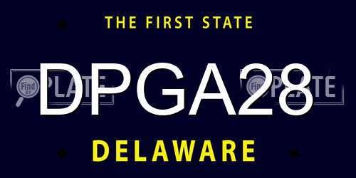DPGA28 Delaware License Plate