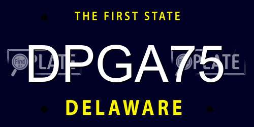 DPGA75 Delaware License Plate