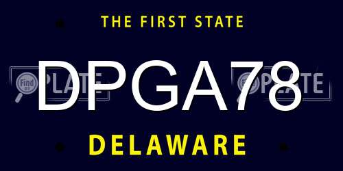 DPGA78 Delaware License Plate
