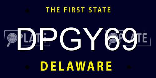 DPGY69 Delaware License Plate