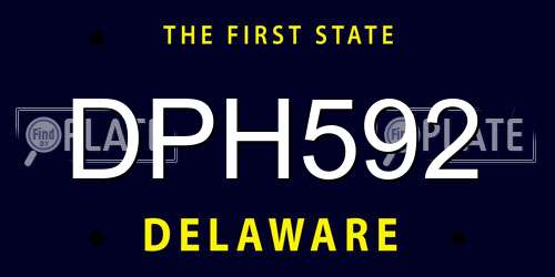 DPH592 Delaware License Plate