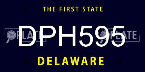 DPH595 Delaware License Plate