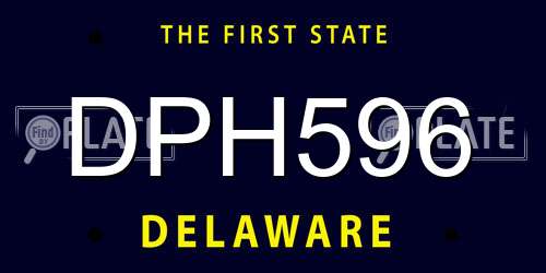 DPH596 Delaware License Plate