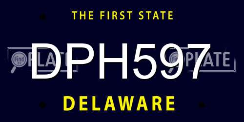 DPH597 Delaware License Plate