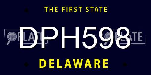 DPH598 Delaware License Plate