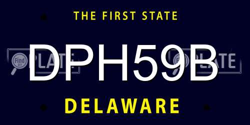 DPH59B Delaware License Plate