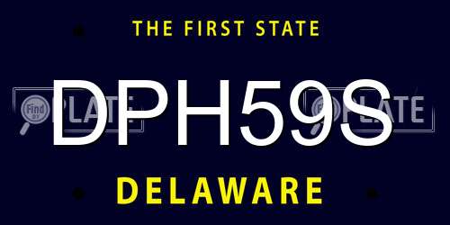 DPH59S Delaware License Plate