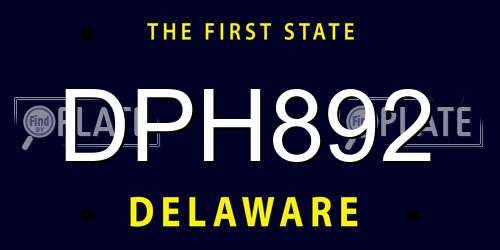 DPH892 Delaware License Plate
