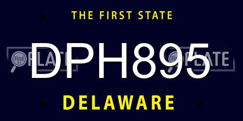 DPH895 Delaware License Plate