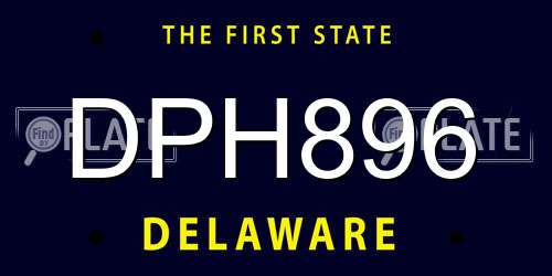 DPH896 Delaware License Plate