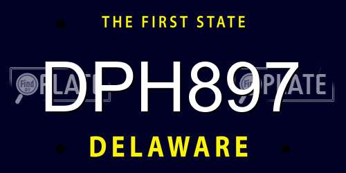DPH897 Delaware License Plate