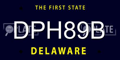 DPH89B Delaware License Plate
