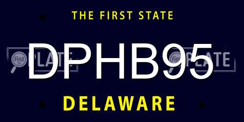 DPHB95 Delaware License Plate