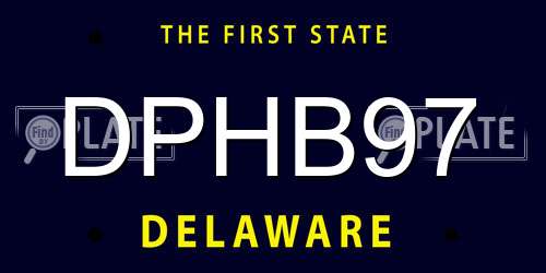 DPHB97 Delaware License Plate
