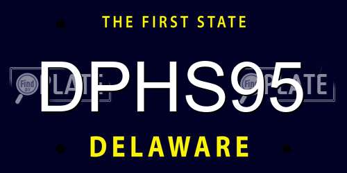 DPHS95 Delaware License Plate