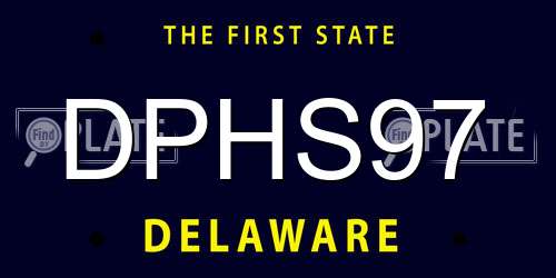 DPHS97 Delaware License Plate