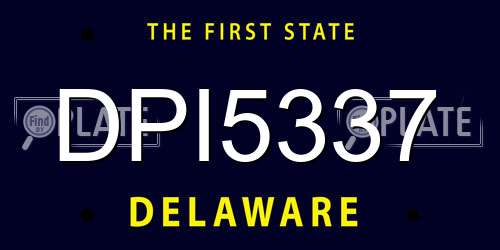 DPI5337 Delaware License Plate