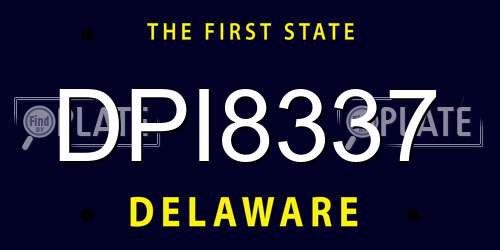 DPI8337 Delaware License Plate