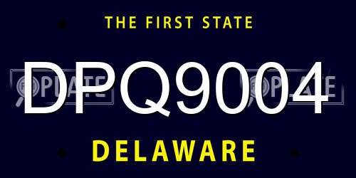 DPQ9004 Delaware License Plate