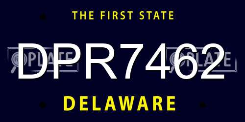 DPR7462 Delaware License Plate