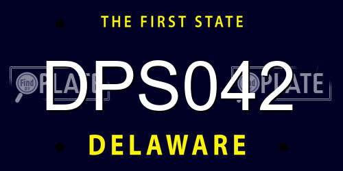 DPS042 Delaware License Plate