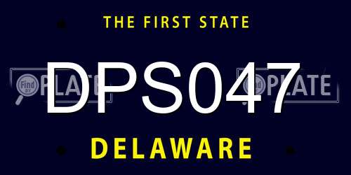 DPS047 Delaware License Plate